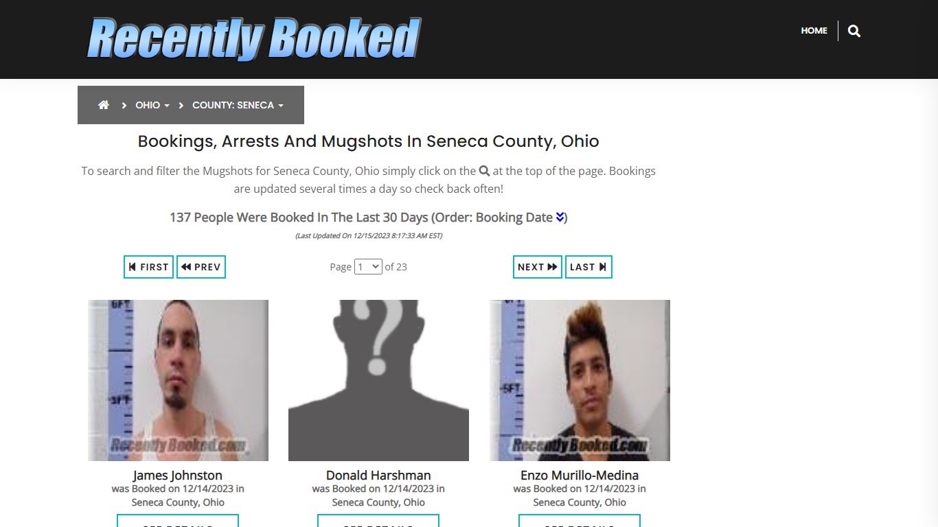 Recent bookings, Arrests, Mugshots in Seneca County, Ohio - Recently Booked