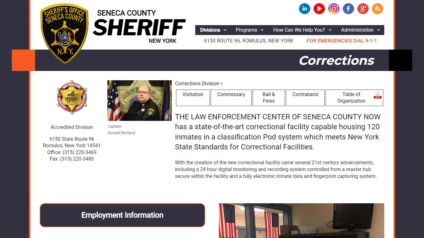 Corrections – Seneca County Sheriff, New York